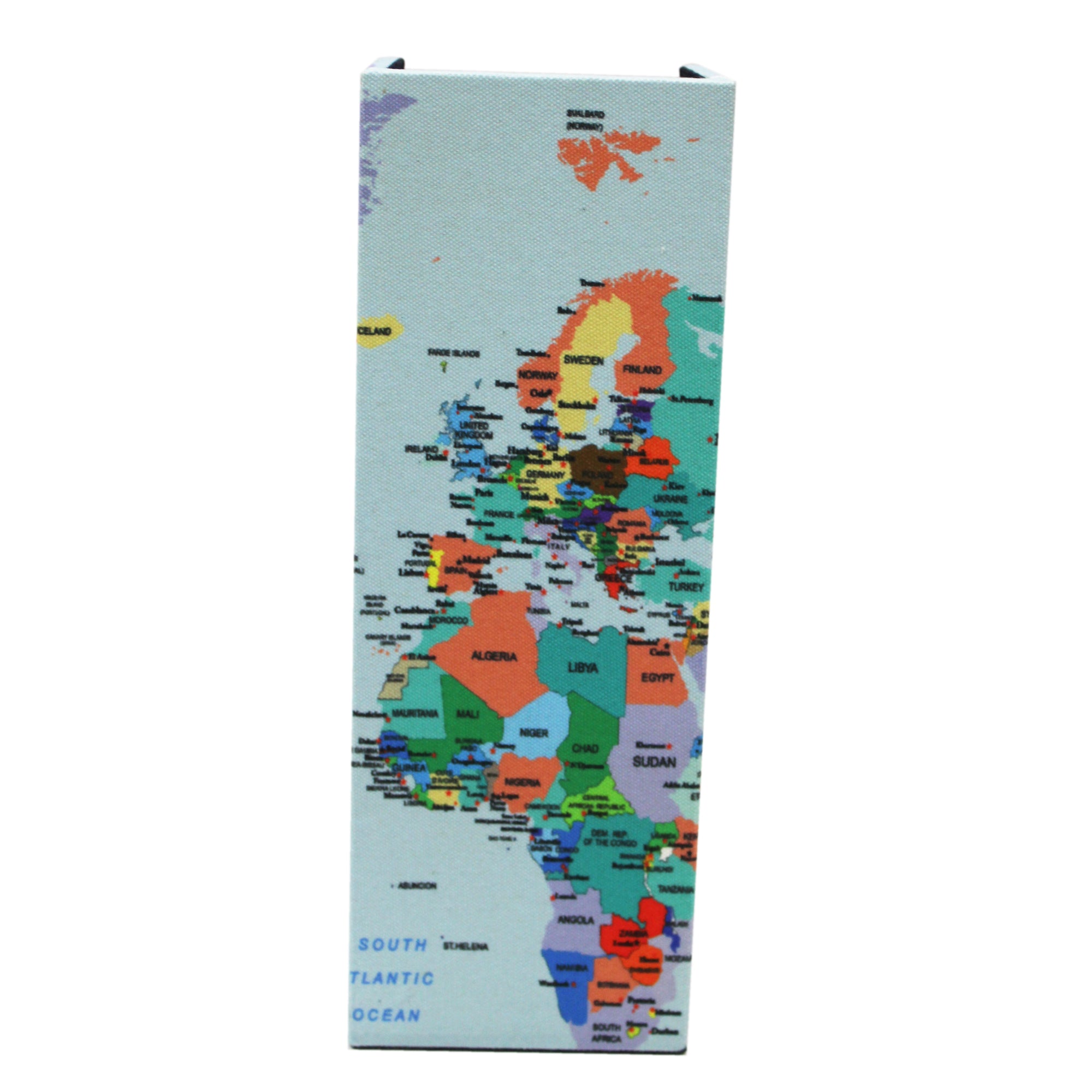 World Map Design Magazine Holder & Stationery Organizer (Set of 2)